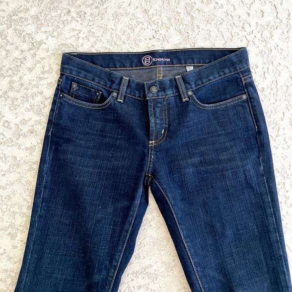 Bebe Jeans size 8 29 X 30 Brooke Straight Dark Blue Low Rise Women’s Y2K Denim - Picture 8 of 8